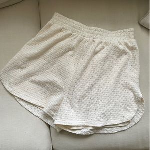 Cream eyelet shorts